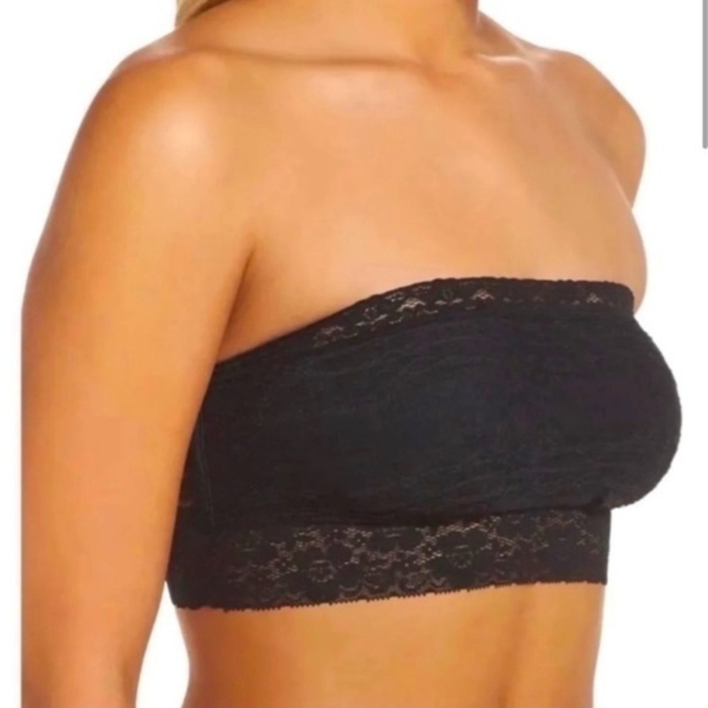 Free People Bandeau Scallop Lace Black (0-2) - Picture 2 of 4